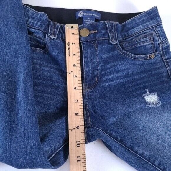 Democracy Ab Solution Distressed Slimming Skinny Jeans Size 4 - Picture 5 of 9